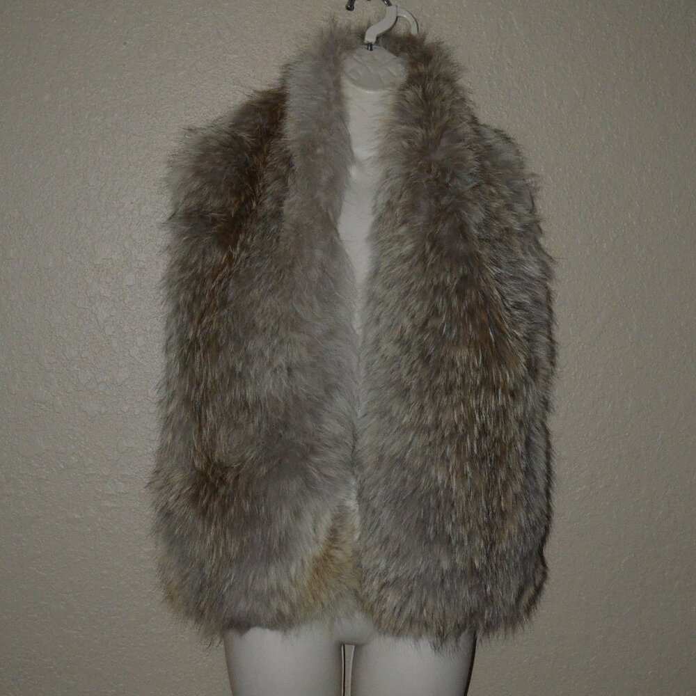 NWOT Sz S M 6 Plein Sud Fox Fur Beige Tan Vest - GORGEOUS!